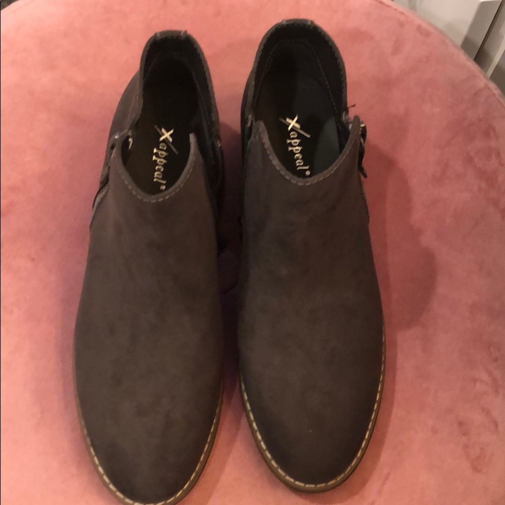 Grey suede boots